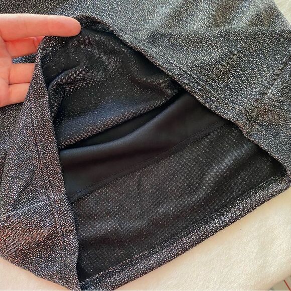 Blanc Sparkly Mini-Dress fitted Black Glitter Small Homecoming Prom holidays - Picture 4 of 11